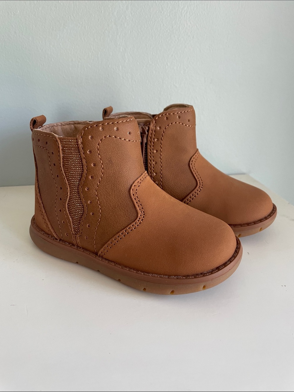 Stride Rite Tan Toddler Chelsea Boots